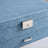 Jewellery Box - Faux Leather - Blue - 2 Levels with Drawer and Key