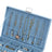 Jewellery Box - Faux Leather - Blue - 2 Levels with Drawer and Key