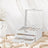 Jewellery Box - Velvet - White - 3-Tier Display Case with Clear Glass Lid and Lock