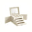 Jewellery Box - Wood - Cream White - 4-Tier with Handle and Drawers
