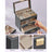 Jewellery Box - Glass - Grey and Gold - 4-Tier Organiser with 3 Drawers