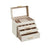 Jewellery Box - Glass - Grey and Gold - 4-Tier Organiser with 3 Drawers