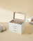 Jewellery Box - Glass - Grey and Gold - 4-Tier Organiser with 3 Drawers