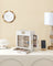 Jewellery Box - Glass - Cloud White - 5-Layer Organiser with 3 Side Drawers and Big Mirror