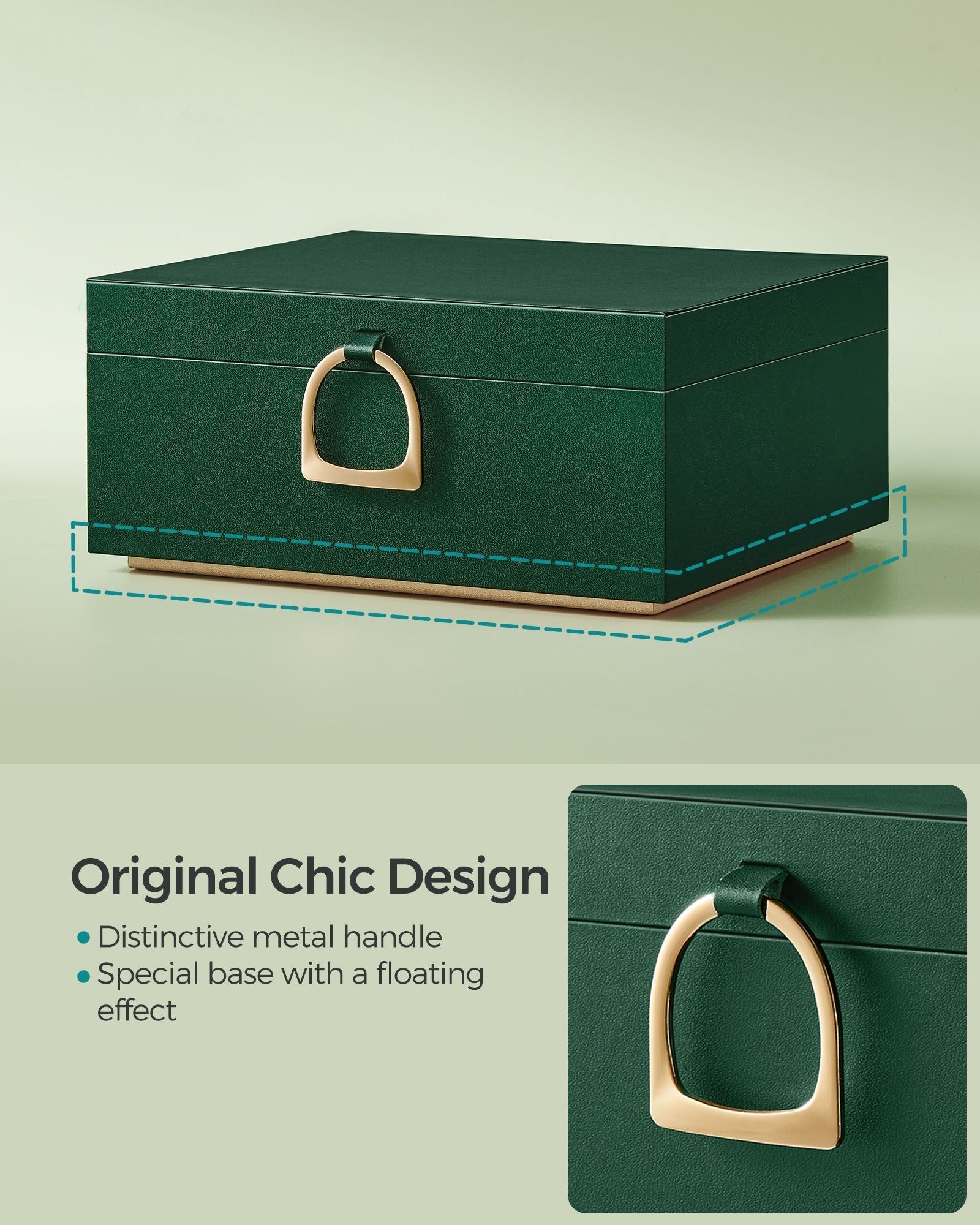 Jewellery Box - Wood - White - Two Layers with Removable Tray