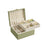 Jewellery Box - Fabric - Laurel Green - 2-Layer with Removable Tray and Handle