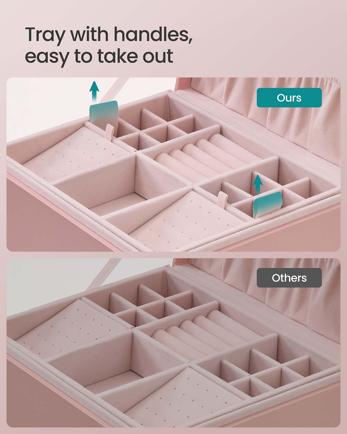 Jewellery Box - Wood - White - Two Layers with Removable Tray