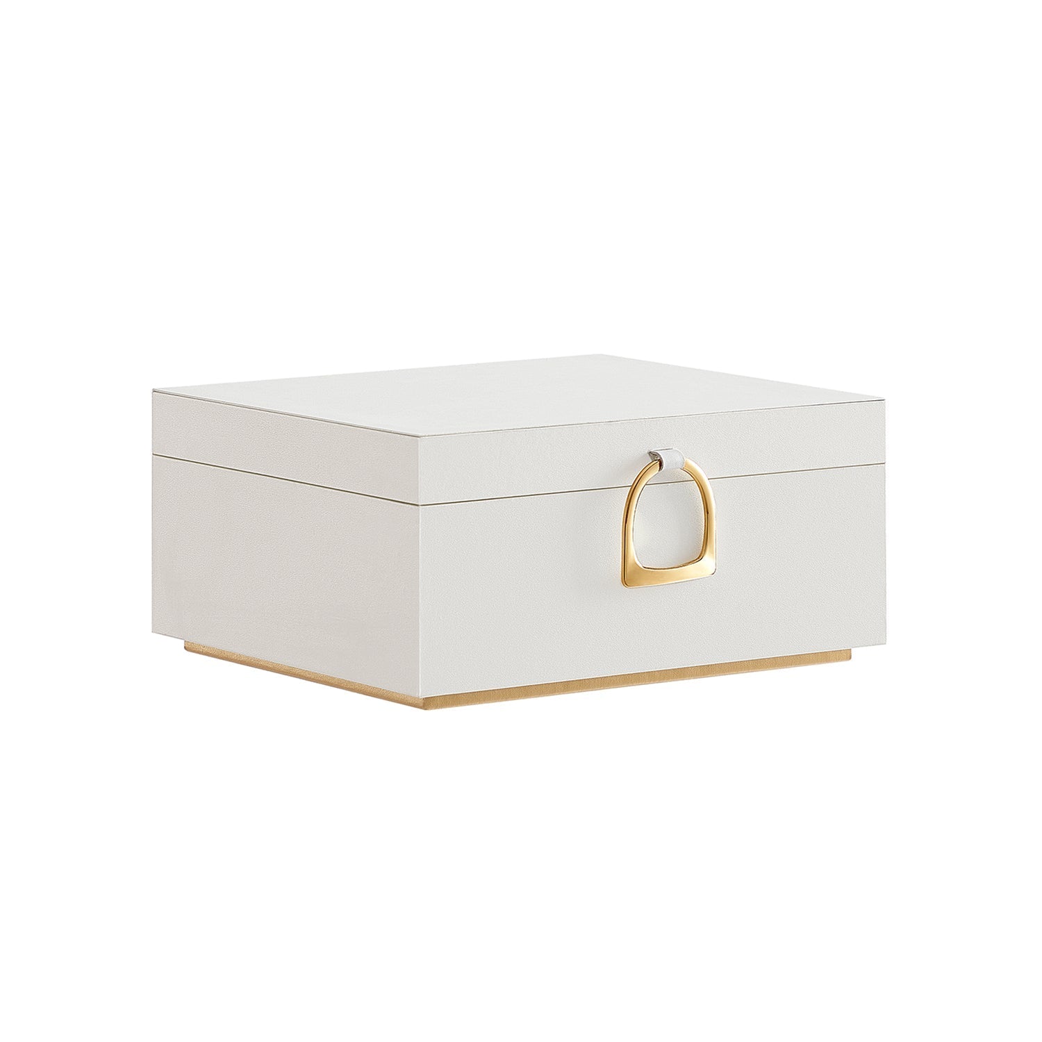 Jewellery Box - MDF - White - 2-Layer with Removable Tray and Handle