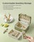 Jewellery Box - Fabric - Grey - Portable 2-Layer Storage for Travel and Larger Accessories