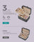 Jewellery Box - Fabric - Grey - Portable 2-Layer Design for Travel and Larger Accessories