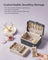 Jewellery Box - Fabric - Grey - Portable 2-Layer Design for Travel and Larger Accessories
