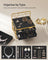 3-Tier Jewellery Box - Metal - Ink Black - Organiser with Open Storage and Hanging Rack