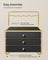 3-Tier Jewellery Box - Metal - Ink Black - Organiser with Open Storage and Hanging Rack