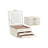 Jewellery Box - PU - Cream White and Gold - 3 Layers with Mirror and LED Lights