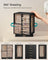 Jewellery Box - Wood - Black - 360° Rotating with Glass Window and 5 Drawers