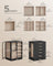 Jewellery Box - Wood - Black - 360° Rotating with Glass Window and 5 Drawers