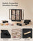 Jewellery Box - Wood - Black - 360° Rotating with Glass Window and 5 Drawers