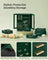 Jewellery Box - Wood - Black - 360° Rotating with Glass Window and 5 Drawers
