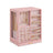 Jewellery Box - Glass - Jelly Pink - 360° Rotating with 5 Drawers and Open Design