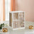 Jewellery Box - Wood - White - 360° Rotating with 5 Drawers and Spacious Vertical Storage