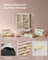 Jewellery Box - Wood - Black - 360° Rotating with Glass Window and 5 Drawers