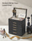 6-Tier Jewellery Box - Glass - Graphite Black and Gold - Modern Style with 5 Drawers