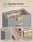 Jewellery Box - 6-Tier Design with Lid - Wood - Dove Grey and Gold