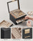 4-Layer Jewellery Box - Glass - Graphite Black & Gold - Organiser with 3 Drawers