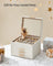 Jewellery Box - 4-Layer with 3 Drawers - Glass - Cloud White and Gold - Quality Materials for Lasting Appeal