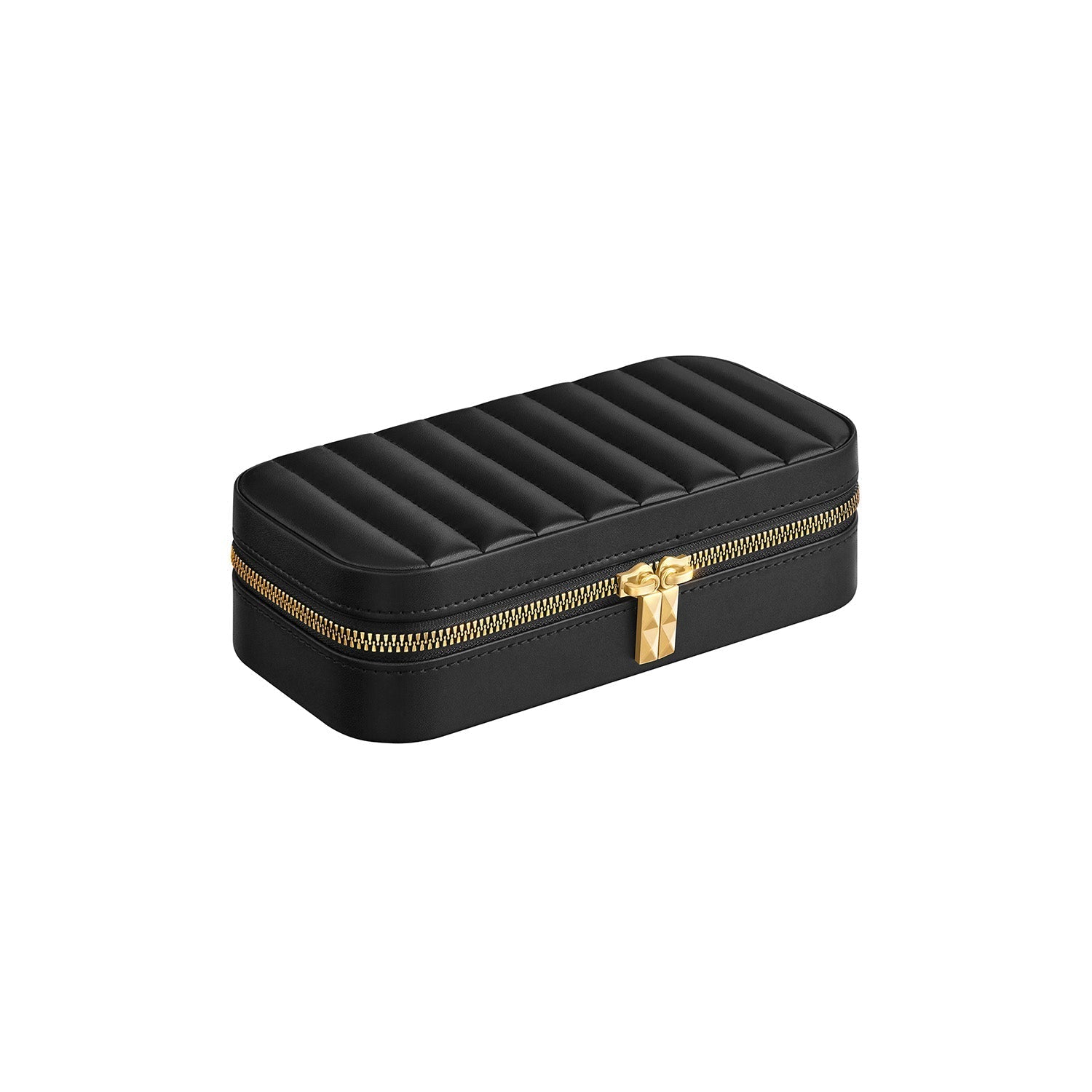 Jewellery Case - PU - Cloud White - Portable with Mirror and Zippers