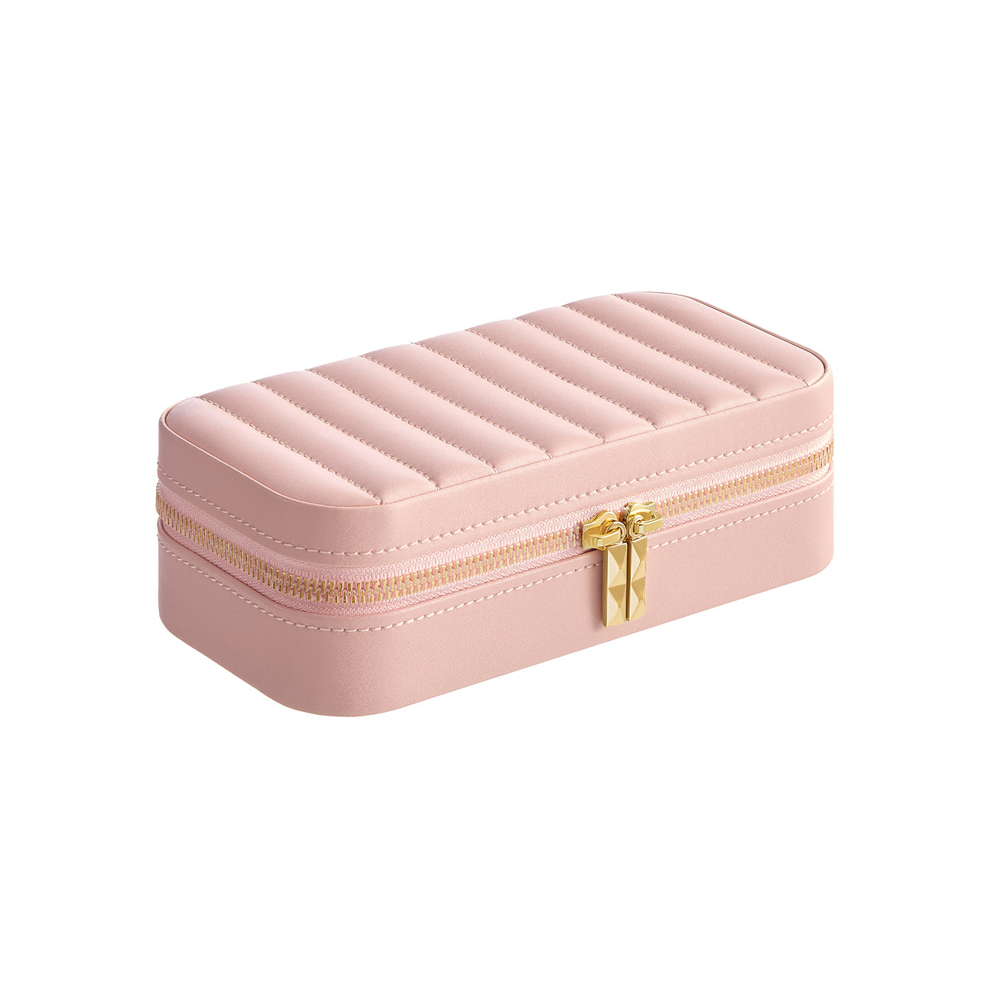 Small Jewellery Case - PU - Jelly Pink - Portable with Mirror