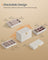 Stackable Jewellery Box - PU - Cloud White - 4-Tier with Mirror and Floating Effect