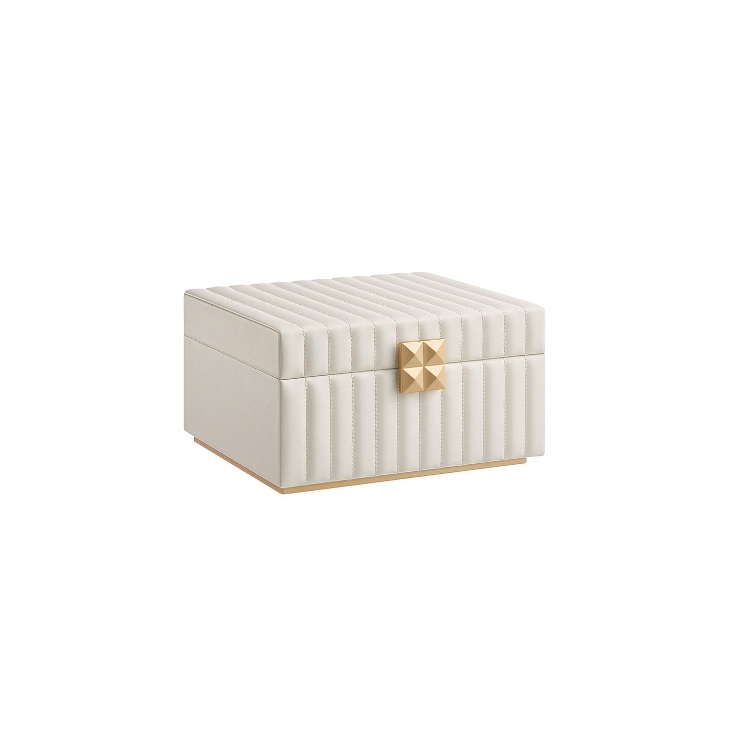 Jewellery Box - PU - Ink Black - 2-Tier with Mirror and Removable Tray