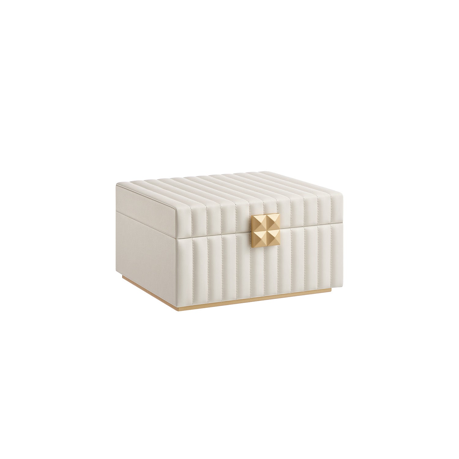 Jewellery Box - PU - Ink Black - 2-Tier with Mirror and Removable Tray