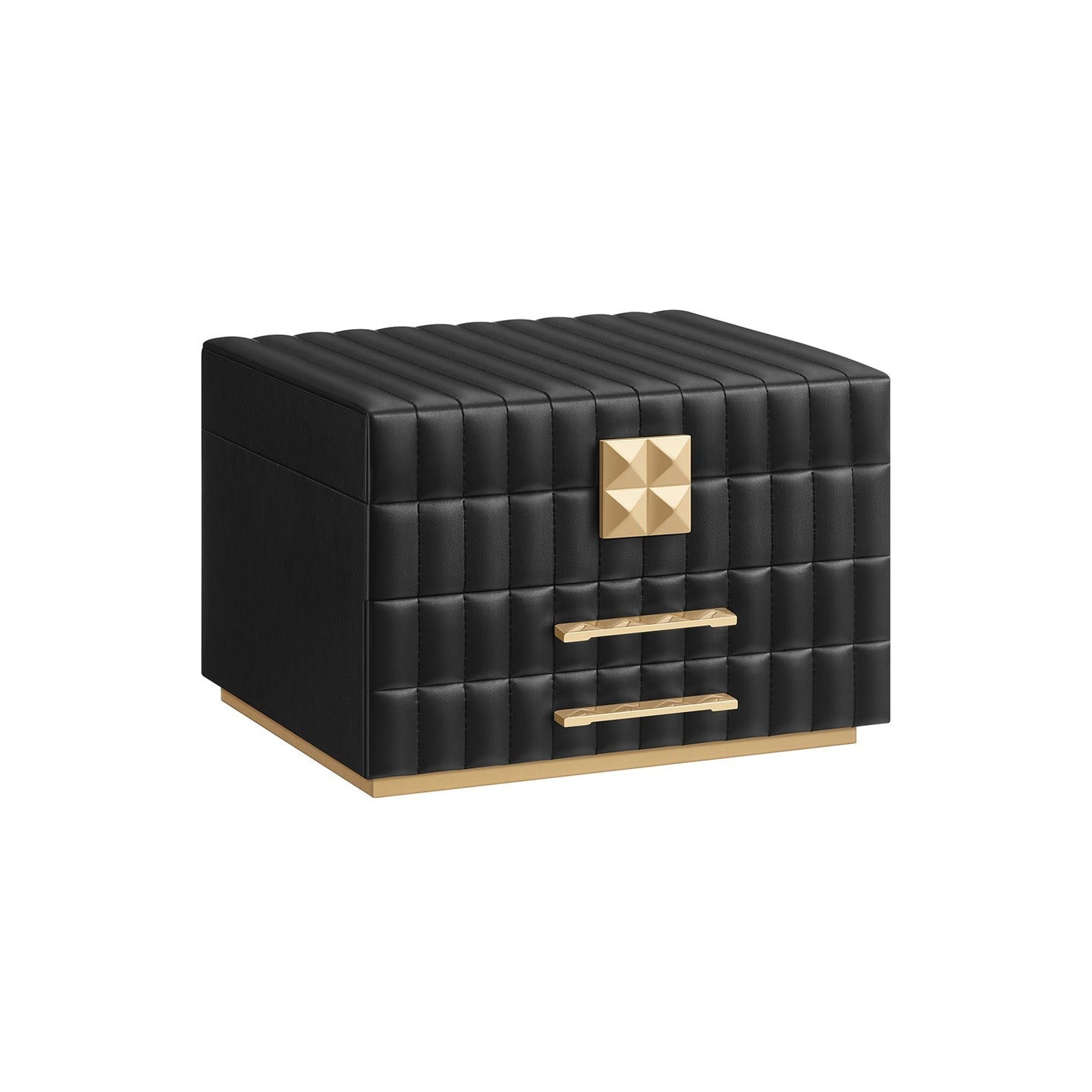 3-Tier Jewellery Box - PU - Cloud White - With Mirror and 2 Drawers