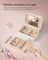 Jewellery Box - Fabric - Cloud White - 2-Layer with Mirror and Removable Tray
