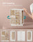 360° Rotating Jewellery Box - Wood - Cloud White - 7 Drawers with Glass Window and Open Design