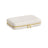 Travel Jewellery Box - Woven Embossed PU Leather - Cloud White - Large Capacity with Mirror