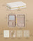 Travel Jewellery Box - Woven Embossed PU Leather - Cloud White - Large Capacity with Mirror
