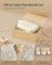 Travel Jewellery Box - Woven Embossed PU Leather - Cloud White - Large Capacity with Mirror