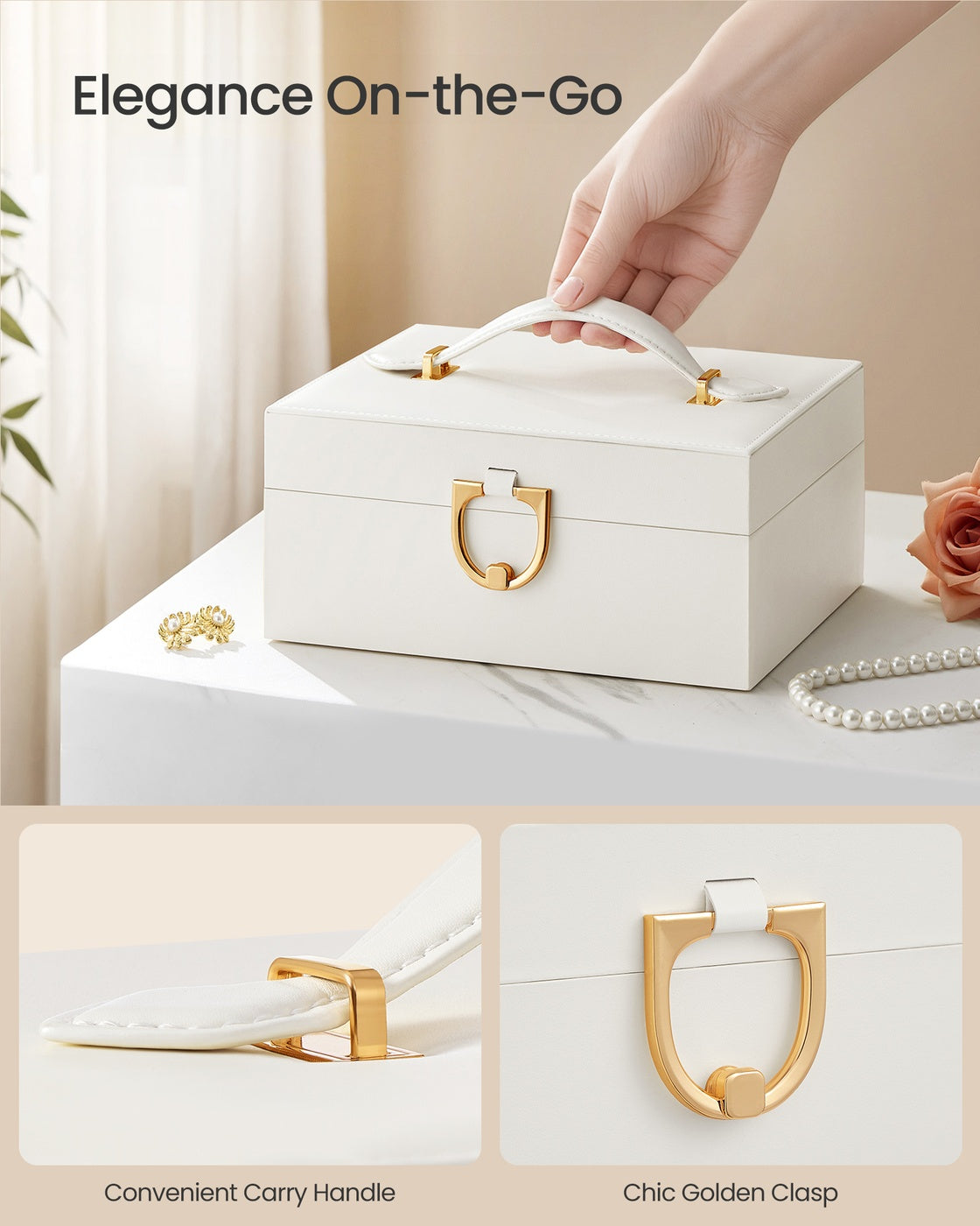 Jewellery Box Organiser - 3.7L - MDF - 2-Layer Storage