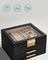 3-Layer Jewellery Organiser - Wood - White - Glass Lid with 2 Drawers