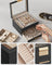 3-Layer Jewellery Organiser - Wood - White - Glass Lid with 2 Drawers
