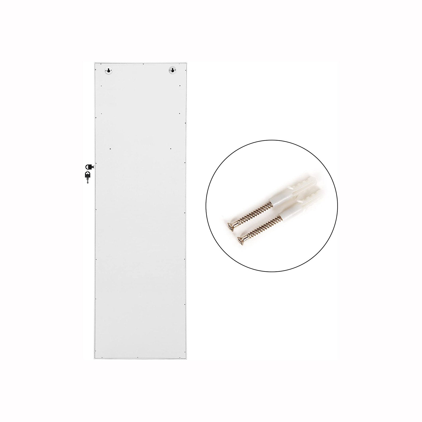 Jewelry Cabinet - MDF - White - Wall-Mounted and Lockable