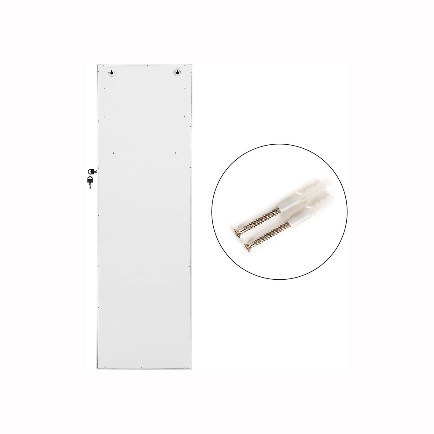 Jewelry Cabinet - MDF - White - Wall-Mounted and Lockable