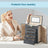 6 Tier Jewelry Box - PU and MDF - Grey - with 5 Drawers