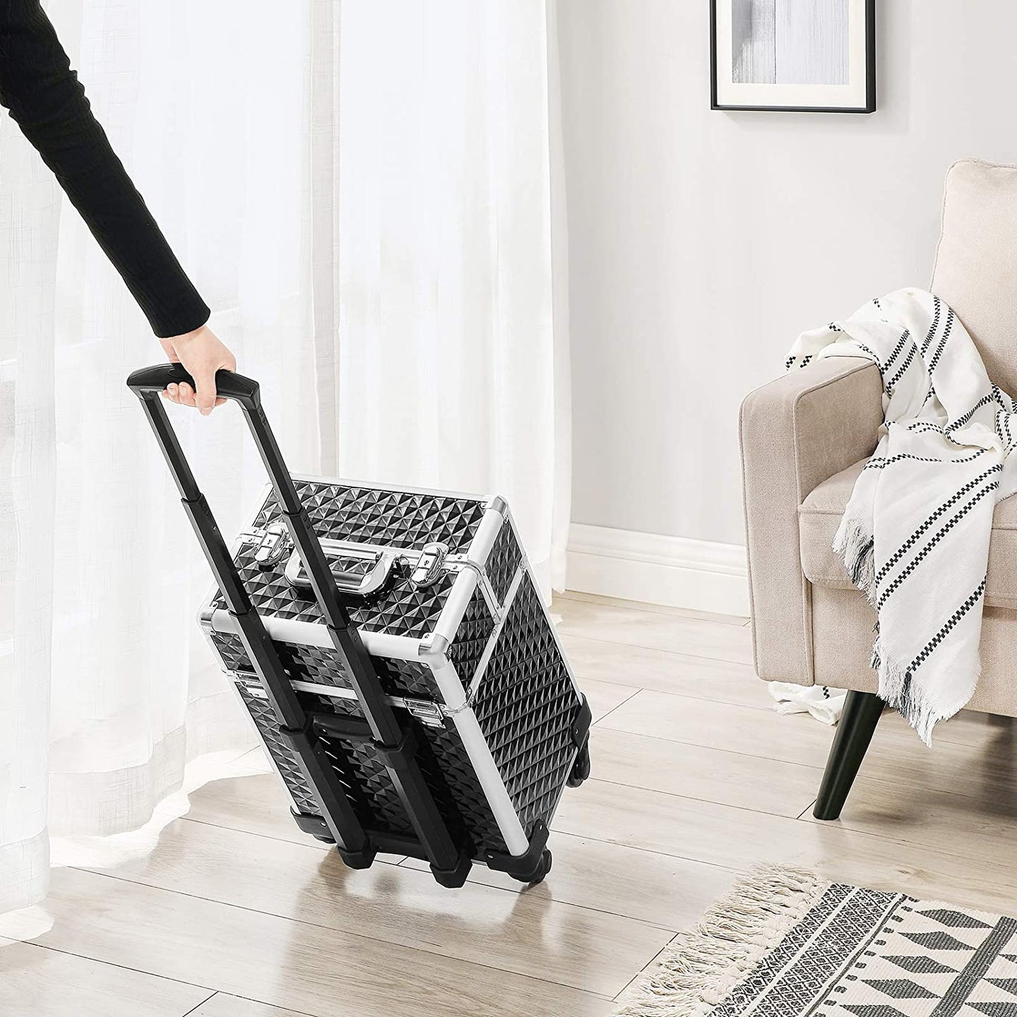 Makeup Case - Plastic - Black - Lockable