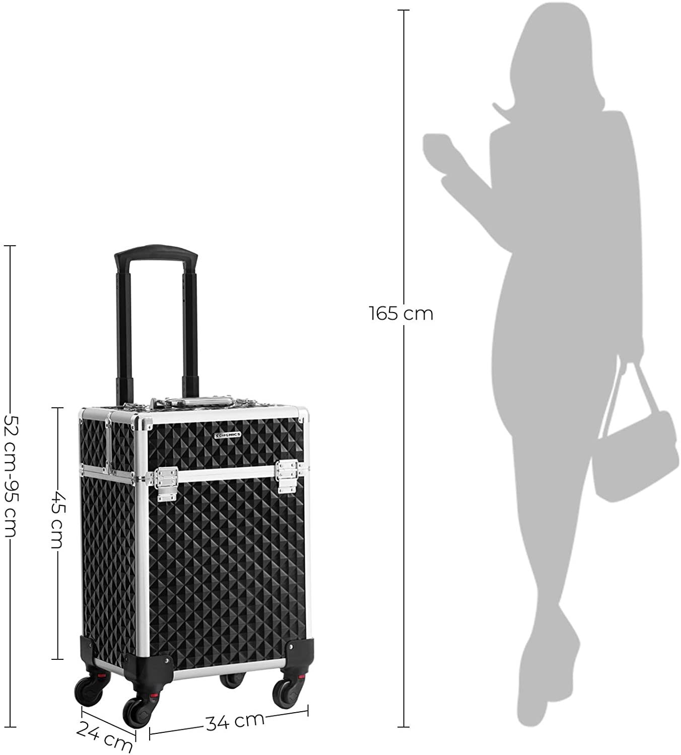 Makeup Case - Plastic - Black - Lockable
