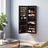 Jewelry Cabinet Armoire - Wood - Brown - Lockable Wall-Mounted with Full-Length Mirror and Cosmetic Storage Trays