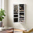 Jewelry Cabinet Armoire - Wood - White - Lockable Wall-Mounted with Full-Length Mirror